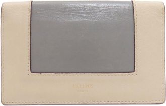 Celine Beige Gray Leather Wallet (Bi-Fold) (Pre-Owned)