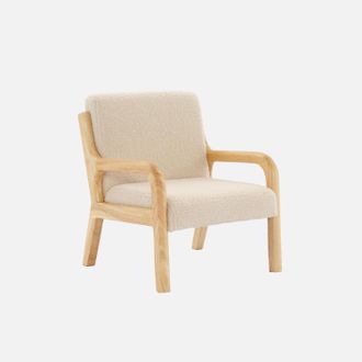 Sweeek Sill&oacute;n Infantil Escandinavo De Madera Y Tela Borreguito