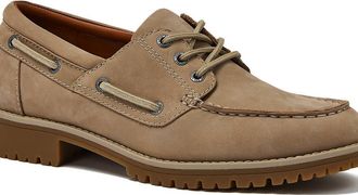Lands End Seaport Leather Lace Up Boat Shoes in Rich Taupe at Nordstrom, Size 11.5