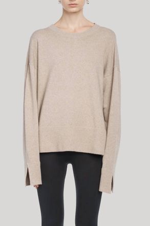 Maria McManus Ribbon Back Crew Sweater In Stone