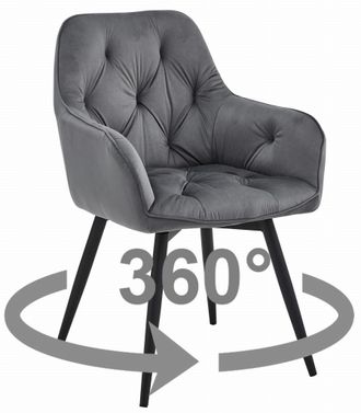 OEM Silla Jork360 - Terciopelo Gris Oscuro / Patas Negras X 1