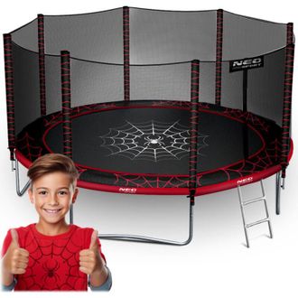 OEM Cama El&aacute;stica De Jard&iacute;n De 374 Cm Con Red Exterior Y Escalera Neo-sport