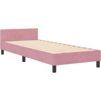 vidaXL Bed Frame with Headboard Pink 80 x 200 cm Velvet Vidaxl