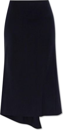 Victoria Beckham Rok met Achter Split - Dames - Midirokken - Blauw - S - Rokken