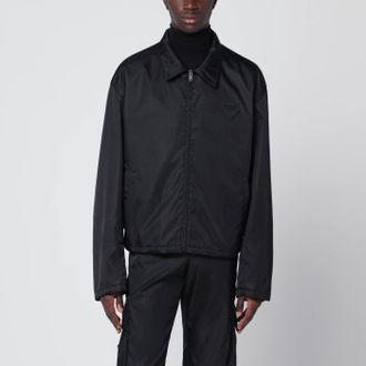 Prada Giacca con zip nera in Re-Nylon