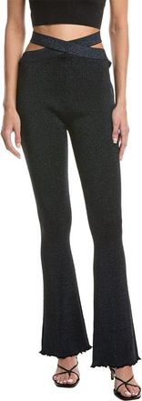 3.1 Phillip Lim Marled Lurex Rib Crossover Flare Pant