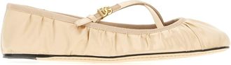 Dolce & Gabbana Cream Satin Vally Ballerinas