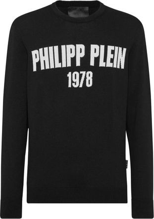 Philipp Plein Pullover Ronde Hals - Heren - Ronde hals truien - Zwart - 2XL - Katoen - Truien & Vesten