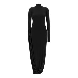 Giuseppe Di Morabito Kleedjes, Dames, Zwart, S, Lange jurk met draperie