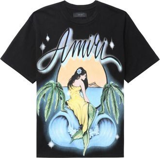 Amiri illustration-print cotton T-shirt - men - Cotton - M - Black