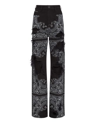 Philipp Plein Jeans Met Wijde Pijpen Paisley