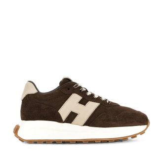 Hogan Rich Brown Suede Chunky Low-Top Sneakers
