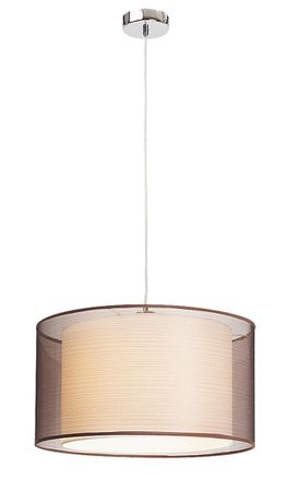 Rabalux Lampada A Sospensione Anastasia In Metallo Cromato Tessile / Marrone &Oslash;44,5cm H: 25cm