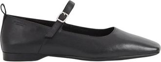Vagabond Delia Zwart Leren Mary Jane Flats - Dames - Ballerinas - Zwart - 40 EU - Leer - Schoenen