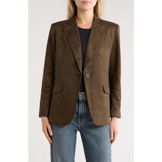 Max Studio Faux Suede Blazer in Loden at Nordstrom Rack, Size X-Large
