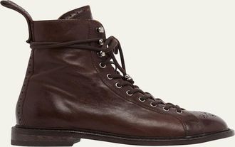 Versace Mens Leather Brogue Boots