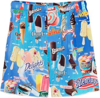 Balenciaga Sweet Treat Print-detail Shorts
