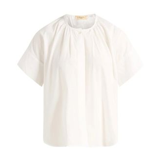 Max Mara Blouses, female, White, Size: 2XS Wkdeducata Crew-neck Shirt