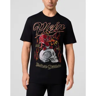 Philipp Plein Round Neck T-Shirt Little Devil Crystal Men in Black at Nordstrom, Size Xxx-Large