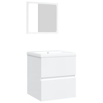 vidaXL Vidaxl Mobile Da Bagno Con Lavabo E Specchio Bianco