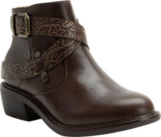 Alegria By Pg Lite Millie Embossed Block Heel Bootie in Embroider Me Brown at Nordstrom, Size 8.5Us