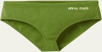 Miu Miu Logo-Embroidered Bikini Bottoms
