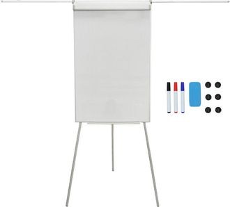 Relaxdays Pizarra Flipchart Relaxdays, Magn&eacute;tica, Ajustable En Altura, Tr&iacute;pode, Soporte Para Marcadores, Aluminio, 100 X 70 Cm