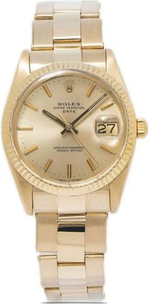 Rolex pre-owned Datejust 34mm - men - 18kt Yellow Gold - One Size - Neutrals
