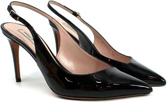 Giorgio Armani black patent leather heels Size 39