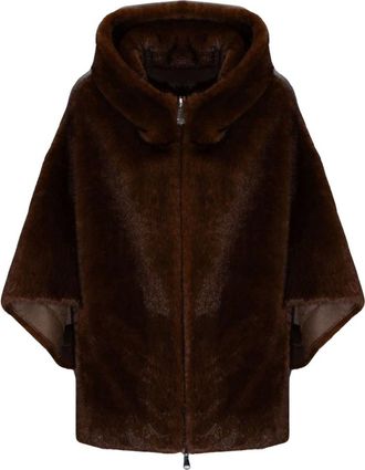 Lou Andr&eacute;a Giacca a mantella in ecopelliccia - - Jackets - Donna - Marrone - M