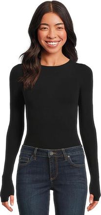 Commando Ballet Long Sleeve Bodysuit w/ Thumbholes Womens Jumpsuit & Rompers One Piece Black, Cotton/Elastane/Nylon