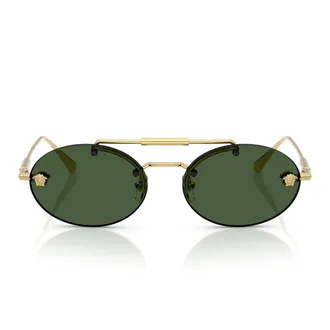Versace Sunglasses Ve2295 100271 Gold/Dark Green Women