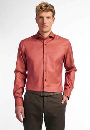 Eterna Langarmhemd ETERNA SLIM FIT, Herren, Gr. 44, Normalgr&ouml;ssen, rot, Twill, 100% Baumwolle, schmal, Manschette, Hemden Langarmhemd, NON IRON (b&uuml;gelfrei)