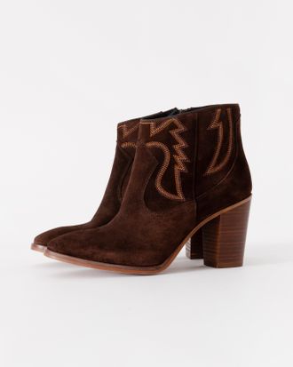 Kanna Womens Adele Ankle Boots in Dark Brown Suede - Size UK 5