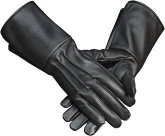 Generic Shanan Medieval Gloves Gauntlet Leather Black Waterproof for Men Cosplay Motorcycle Gloves Artillery Cavalry Infantary Gloves Riding Working Hiking Br