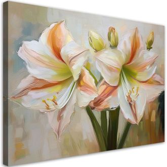 Artgeist Quadro su tela, Fiore dipinto di bianco - 100x70