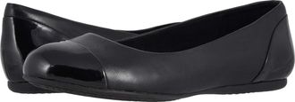 Softwalk Womens Softwalk Sonoma Ballet Flat Black Leather Cap Toe Slip On RHS6669
