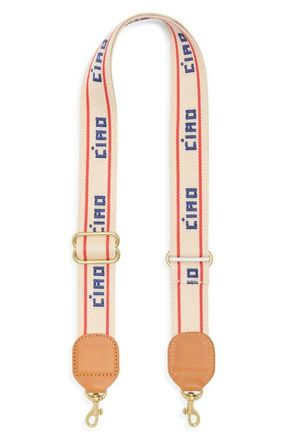 Clare Vivier Adjustable Crossbody Strap in Cream/Navy at Nordstrom