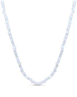 Jewelmak 14K Blue Chalcedony Necklace