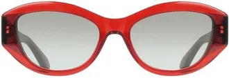 Ferragamo 55mm Oval Sunglasses in Transparent Red/transparent Wi at Nordstrom