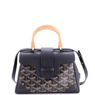 Goyard Saigon Top Handle Bag Coated Canvas with Leather Mini