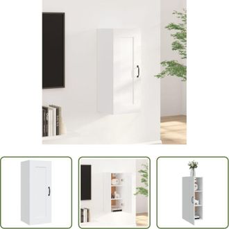 vidaXL vidaXL Armadietto a parete - Armadietto a Muro Bianco 35x34x90 cm in Legno Multistrato