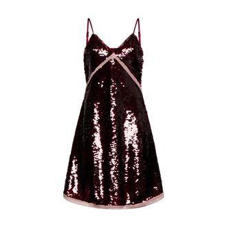 Silvian Heach Mini jurk met pailletten - Dames - Feestkleedjes - Rood - S - Pailletten - Kleedjes