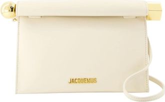 Jacquemus Le Sac Rond Carr&eacute; - Dames - Clutches - Beige - ONE Size - Leer - Tassen