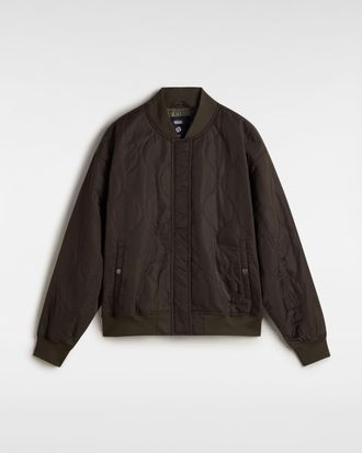 Vans Womens Bennett Quilted Bomber - Dark Brown - Size X-Large