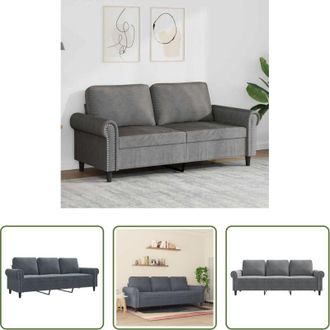 vidaXL vidaXL Divano morbido - Divano a 3 Posti Grigio Scuro 180 cm in Velluto