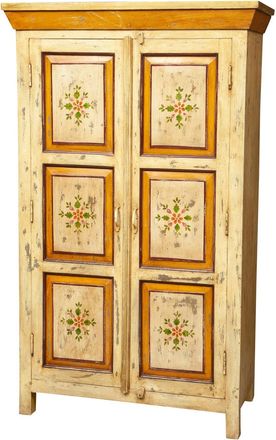 Biscottini International Alacena De Madera Maciza Pintada A Mano