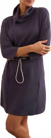 Tribal 3/4 Sleeve Dress With Drawcord In Sapphire