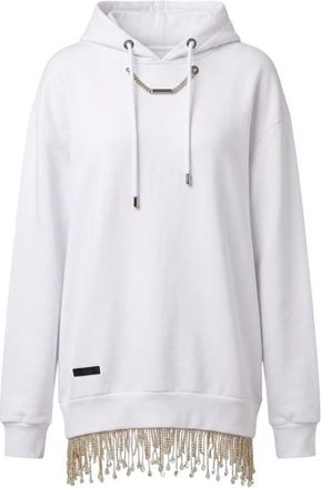 Philipp Plein Hoodie - Dames - Sweatshirts & Hoodies - Wit - Maat: XL Katoen