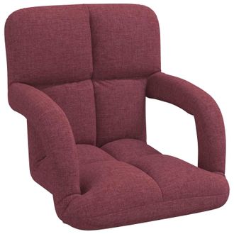vidaXL Sill&oacute;n De Suelo Ajustable Con Reposabrazos Rojo Vino Vidaxl